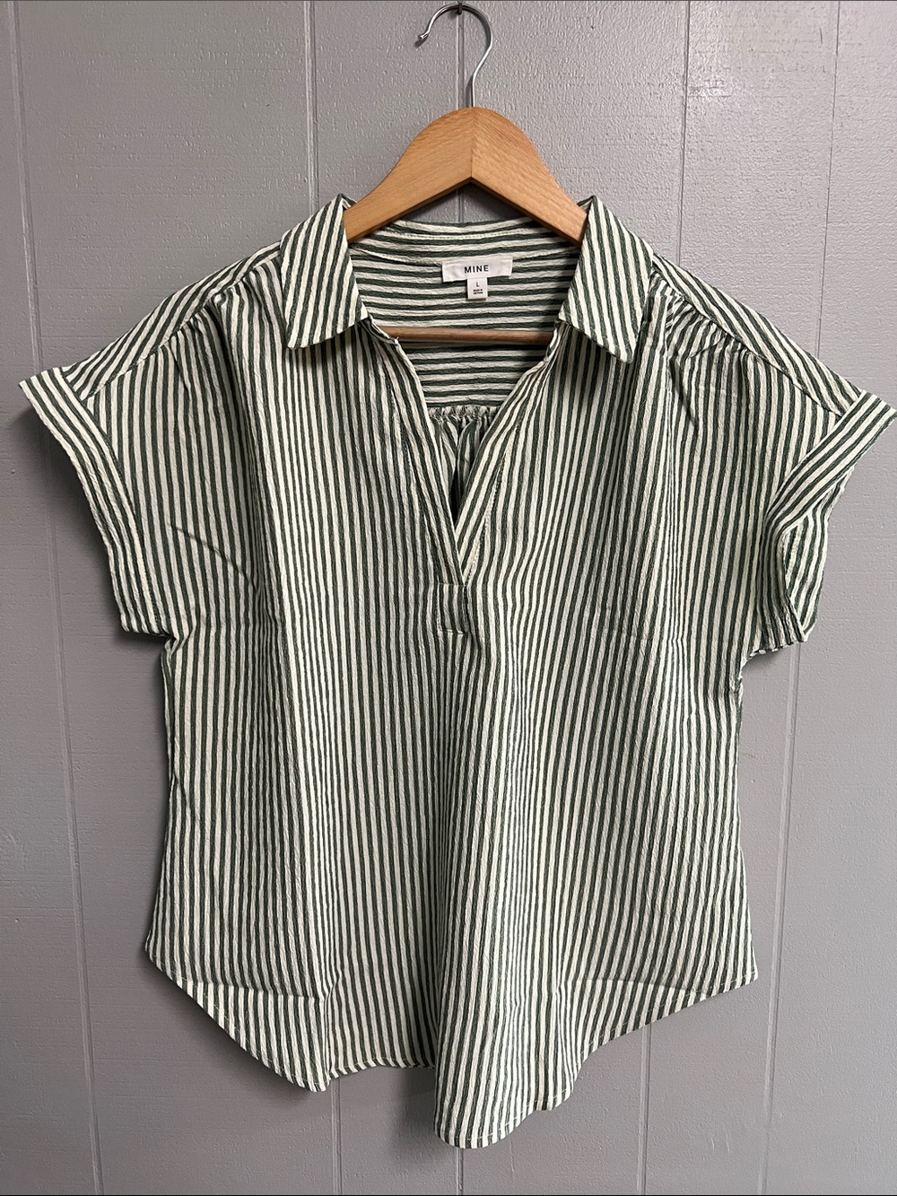NWOT Mine Stripe Blouse Shirt Top Large